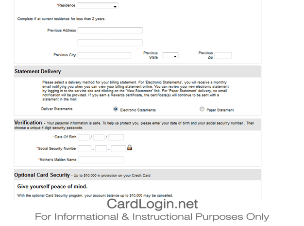 TJ Maxx Credit Card Application , Verification Details