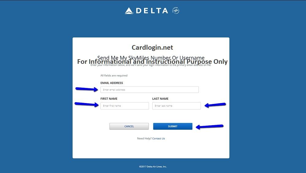 Delta_SkyMiles_Credit_Card_Forget_Username_Menu