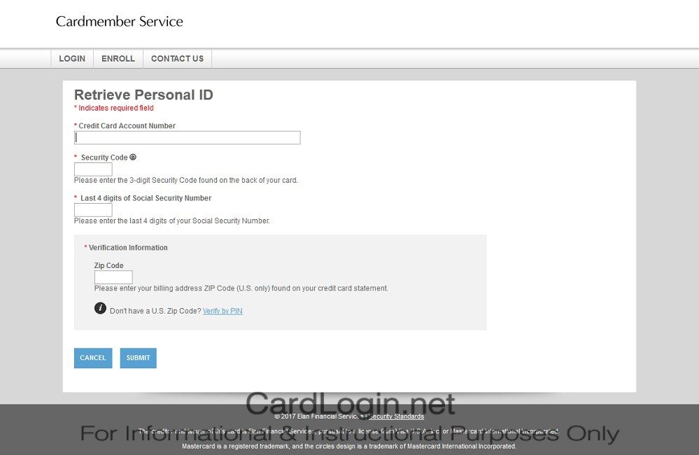 Forgot Your Comerica Visa® Bonus Rewards Card User ID Or Password Step 1