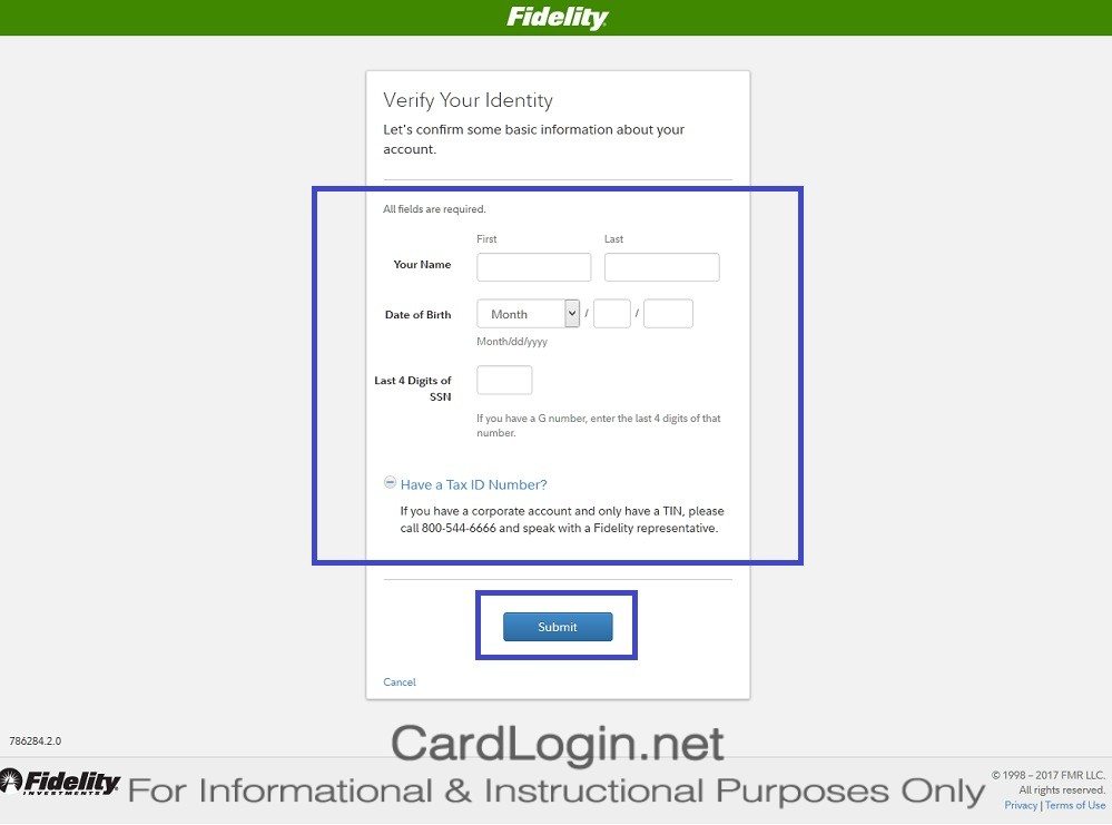 fidelity rewards visa login